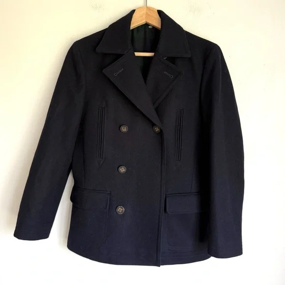 Ralph Lauren • Signature Wool Blend Twill Coat in Navy Blue - Picture 2 of 8